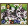 Опт-картина / Mosaico diamante 40x50, strass rotondi Gatto in margherite