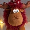 Сималенд / Interior doll "Moosie in a burgundy grass coat, in a cap with snowflakes"