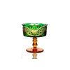 Гусевской Хрустальный завод / Crystal vase for cookies "Swede" amber-green