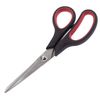 Scissors AVISMA "Soft Grip", 190 mm, rubber insert, black-red, 3-sided sharpening