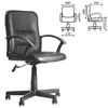 Fauteuil "Chip", avec accoudoirs, simili cuir, noir