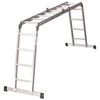 Aluminum transforming ladder 4x4 steps, height 4.5 m (4 sections 1.27 m each), load 150 kg, weight 12.9 kg