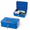 Box for money, valuables, documents, stamps, 90x180x250 mm, key lock, blue, BRAUBERG