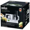 BRAUN FX3030 food processor, 600 watt power, 15 speeds, 7 nozzles, 2 bowls, juicer, white