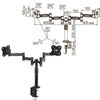 KROMAX / Arm for 2 desktop monitors OFFICE-3, VESA 75/100, 10 "-24", up to 2x10 kg, 7 degrees of freedom