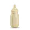 Sculpture of white chocolate "Bottle" with a pink ribbon