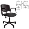 Armchair KR08, with armrests, imitation leather, black