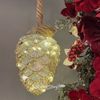 Kaemingk / Pendant lamp Bosse pine cone 21 * 15 cm, warm white LED lamps, battery operated, glass