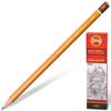 Mine de plomb noire KOH-I-NOOR 1500, 1 pièce, 7H, sans élastique, corps jaune, taillé