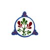 Волховская роспись / Volkhov painting / Brooch with magnetic clasp "Tree of life" (blue background)