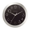 Wall clock TROYKA 11170182, round, black, silver frame, 29х29х3,5 cm