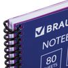 BRAUBERG / Notebook A5, 80 sheets, "Metropolis", plastic spiral, cage, plastic cover, PURPLE / 12 pcs.