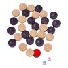GamesDealer / बैकगैमौन चमड़ा "फूल" माध्यम (रूस, लकड़ी, 50x25x5 सेमी)