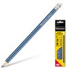 BRAUBERG chernografitnye pencils SET of 12 PCs., "ZTX", HB, with eraser, blue barrel, carton