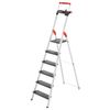 Stepladder 6 steps L100 TopLine, Alu, with tray and pull-out handle, Hailo