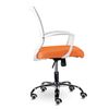 Armchair BRABIX "Wings MG-306", plastic white, chrome, mesh, gray / orange