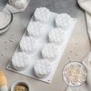 Доляна / Doliana / "Whirlwind" dish for mousse desserts and pastries, 26.5 × 17 cm, 8 holes, white