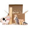 BochArt / Play set "Blue Tractor" with a trailer and animal figures