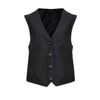 The vest is dark gray with a strap for the correction on the figure in the back for girls