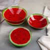 Доляна / Doliana / Conjunto de pratos "Sweet watermelon", 19 itens: saladeira, 6 pratos de sobremesa, 6 pratos de jantar, 6 tigelas
