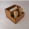РосХозДом / RoskhozDom / Two-tier wooden stand for spices with special workers (salt shaker + pepper shaker)