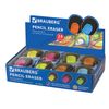 Eraser BRAUBERG "C-Grip", 46х39х12,5mm, black holder assorted, thermoplastic rubber