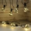 Kaemingk / Retro Style Light Bulb String, 20 Smoke Lights, Warm White LED, 9.5m, Black PVC, Connectable, IP44
