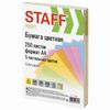 STAFF / m2, 250 Blatt (5 Farben), pastell