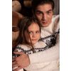 Children's jumper with ornament snowflake, color: white, blue, TRICARDO, 64, 116-122