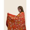 Золотная вышивка / Chiffon stole "Kitezh" red 200x70 cm
