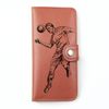 Clutch button mini with finished edges, "I love football" red