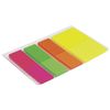 Bookmark adhesive BRAUBERG NEON, plastic, 3 colors x 45х12 mm + 1 color x 45х26 mm, 25 sheets