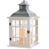 Kaemingk / Wooden lantern Woodland with LED candles 42 * 24 cm white, battery operated