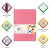 BRAUBERG / Notebook 48 y. checkered cover leatherette SoftTouch, stitching, A5 (147х210mm), PINK, RAINBOW / 10 pcs.